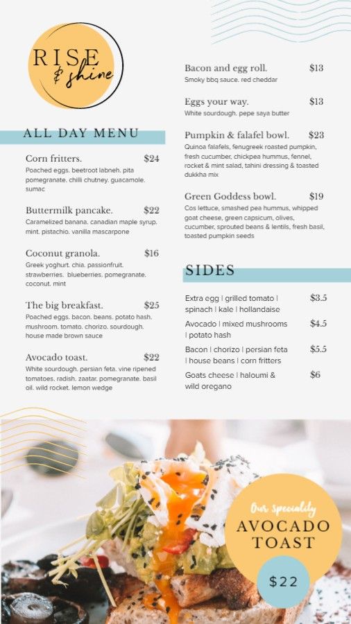 Restaurant All Day Menu