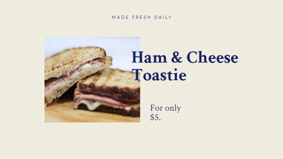 Coffee Shop Menu Item