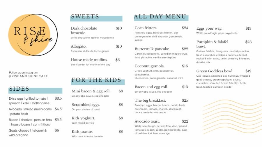 All-Day Breakfast Cafe Menu