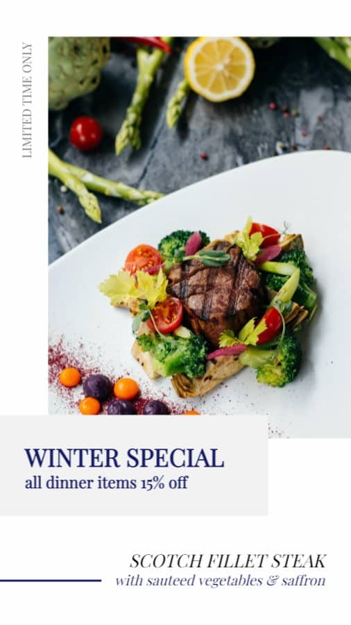 Restaurant Winter Dinner Special