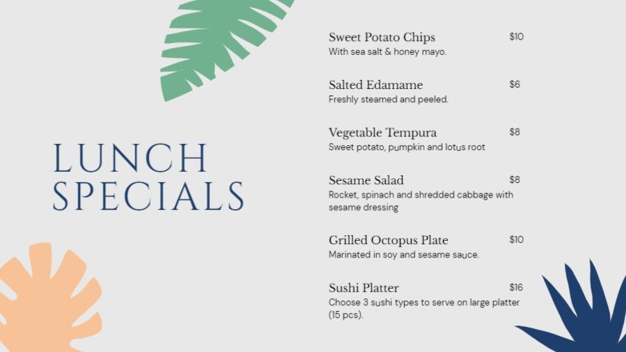 Restaurant Lunch Specials
