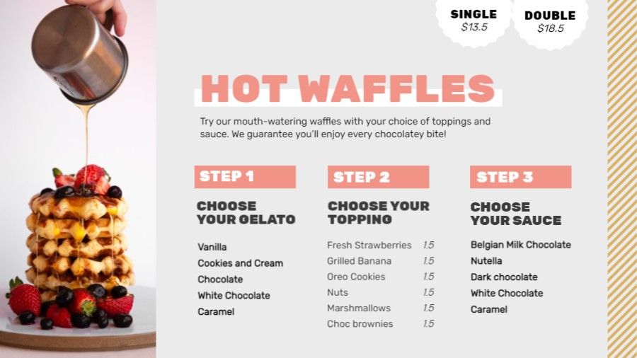Hot Waffles Menu