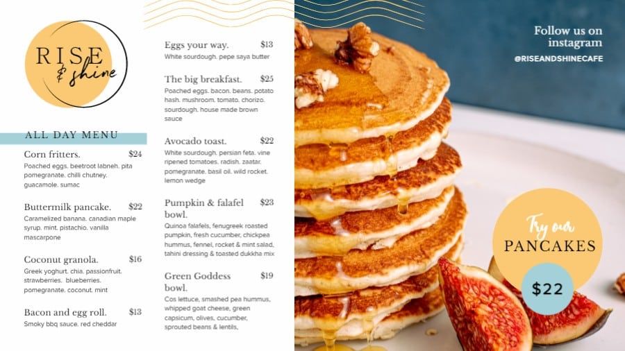 Resaurant Breakfast Menu