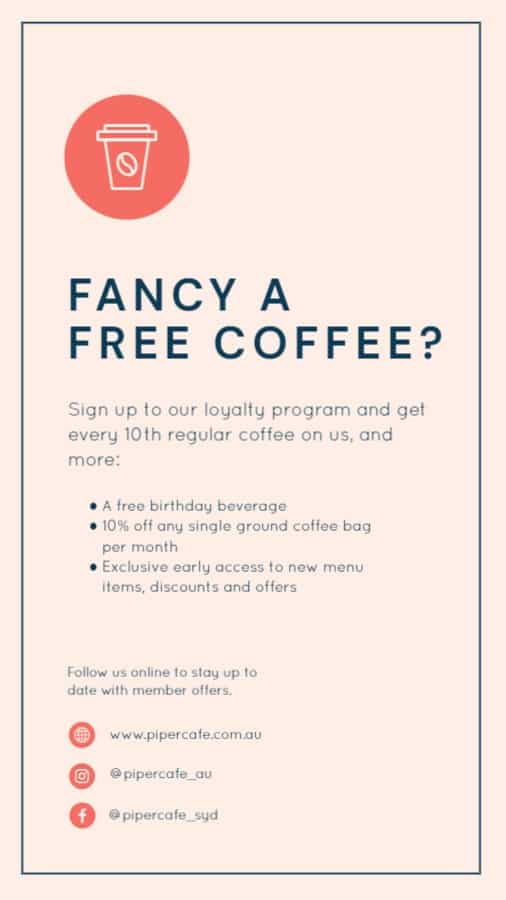 Free Coffee Loyalty Program