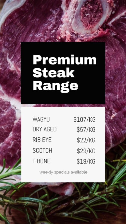 Premium Steak Menu