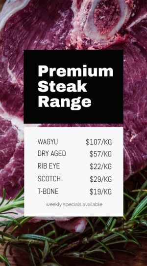Premium Steak Menu