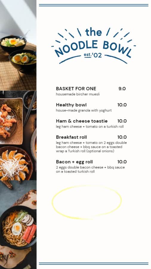 Chinese Restaurant Menu