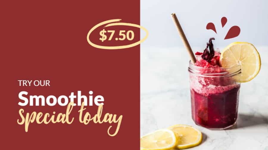 Smoothie Bar Featured Drink Special