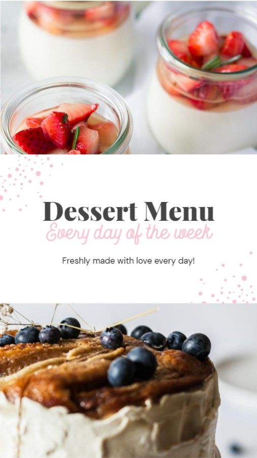 Restaurant Dessert Menu