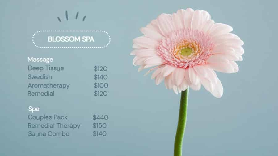 Spa Treatments List