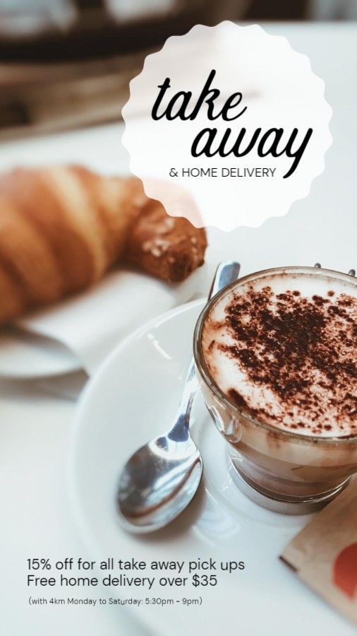 Cafe Takeaway And Delivery Promo