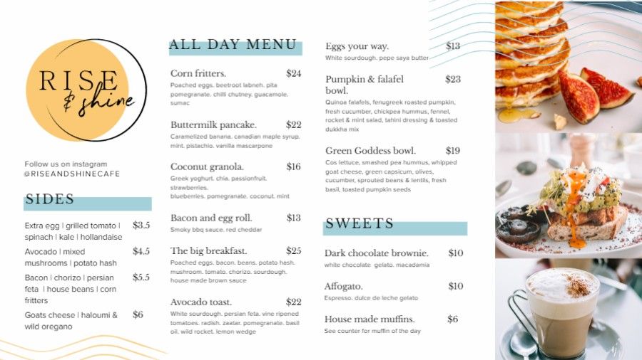 Breakfast All-day Restaurant Menu