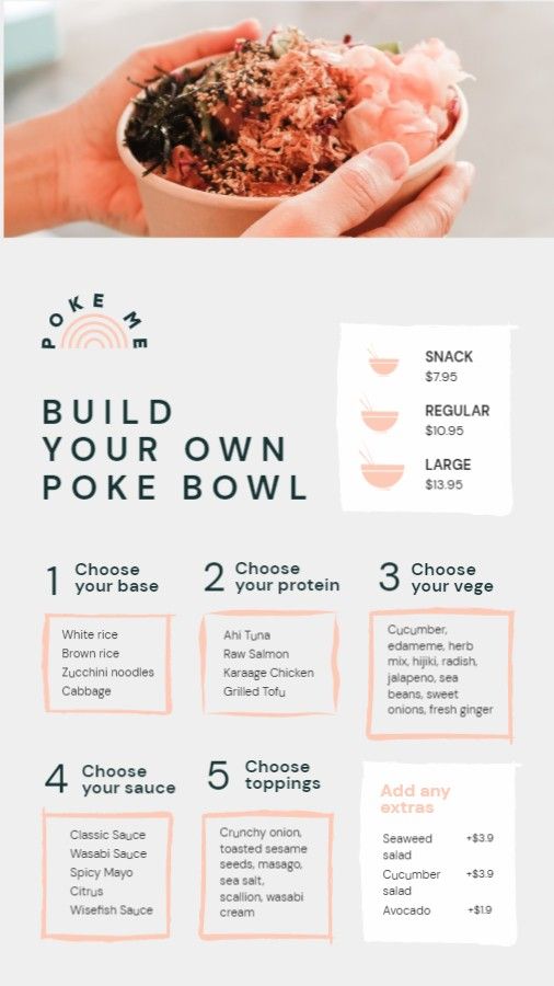 Poke Bowl Menu