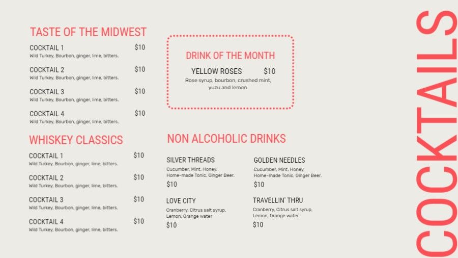 Cocktail Menu