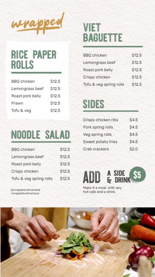 Vietnamese Restaurant Menu