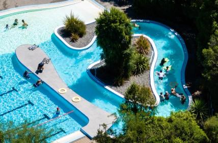 Aerial view of the impressive lazy Rive at Hanmer Pools amongst nature