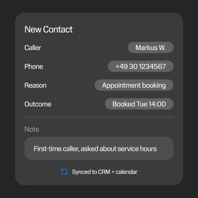Auto-Capture Caller Info to Your CRM feature illustration
