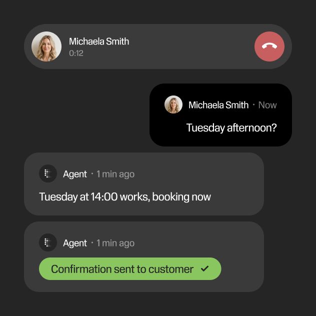 Appointment Booking on the Call feature illustration