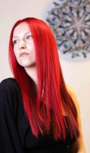 bright red hair