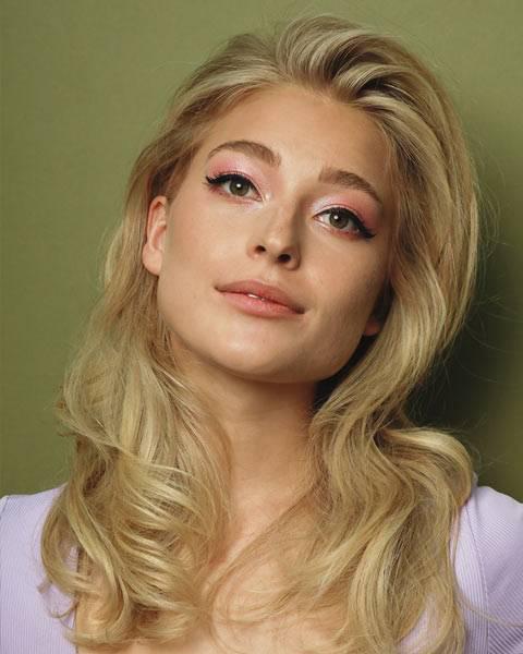 Long blonde blowout hairstyle by Fabio Scalia