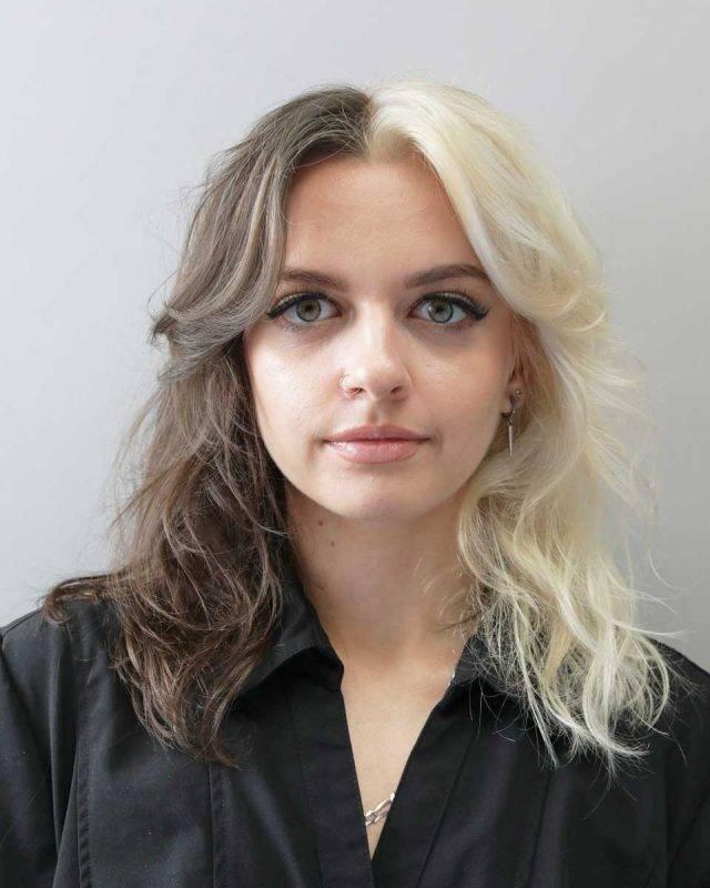 Medium two-tone color waves hairstyle by Fabio Scalia