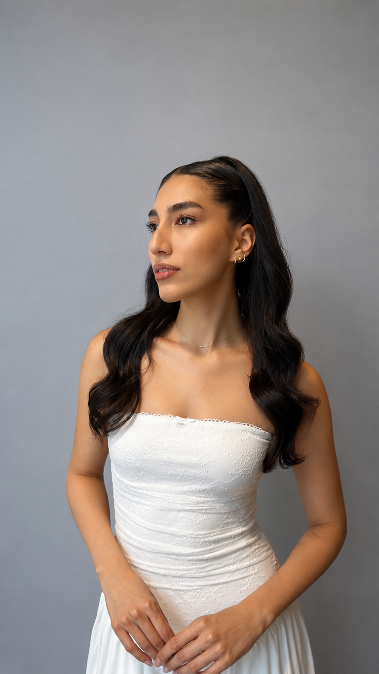 sleek hairdo bridal hair