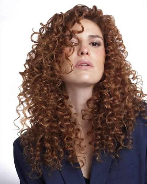 Long curls copper hairstyle by Fabio Scalia