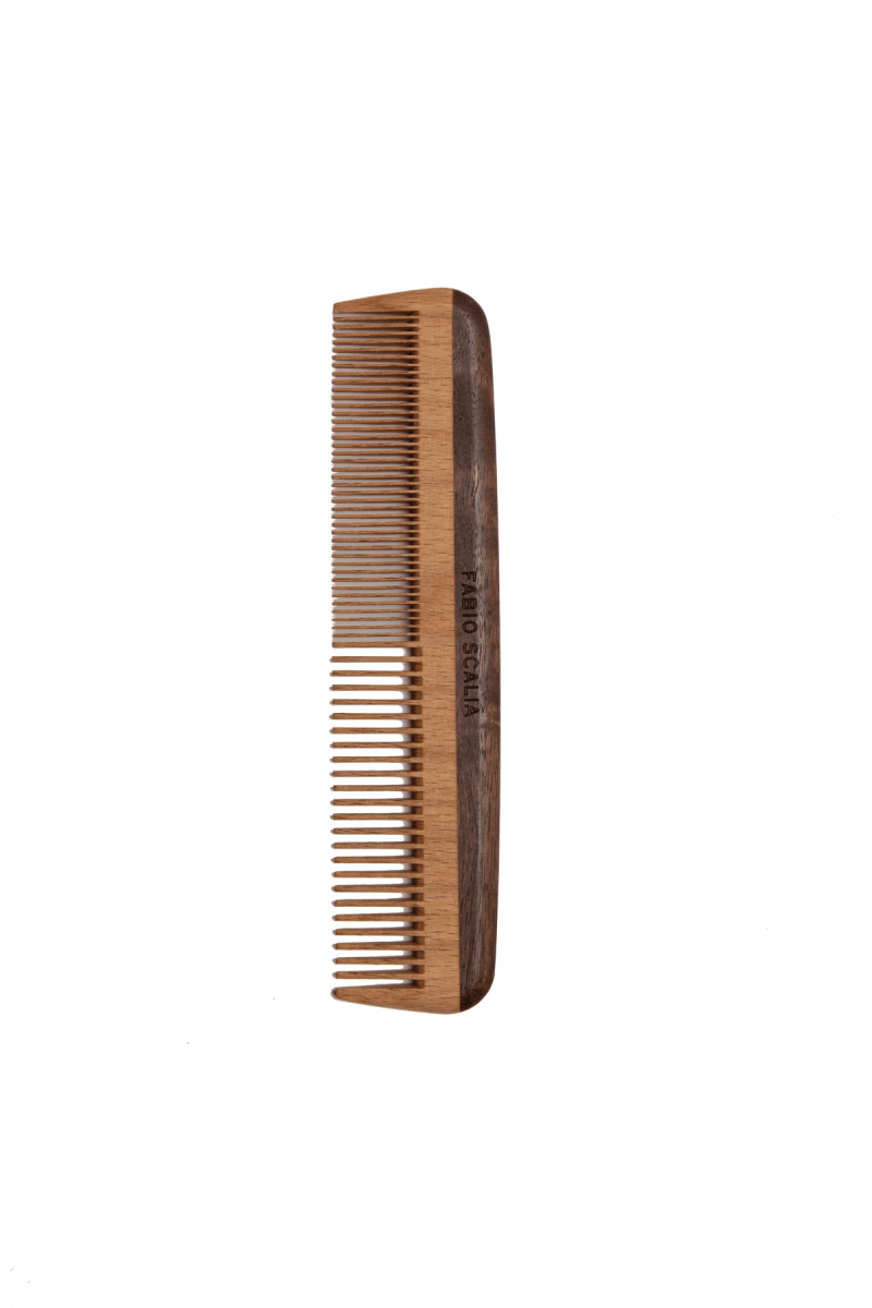 Fede fine-tooth styling comb in dark wood