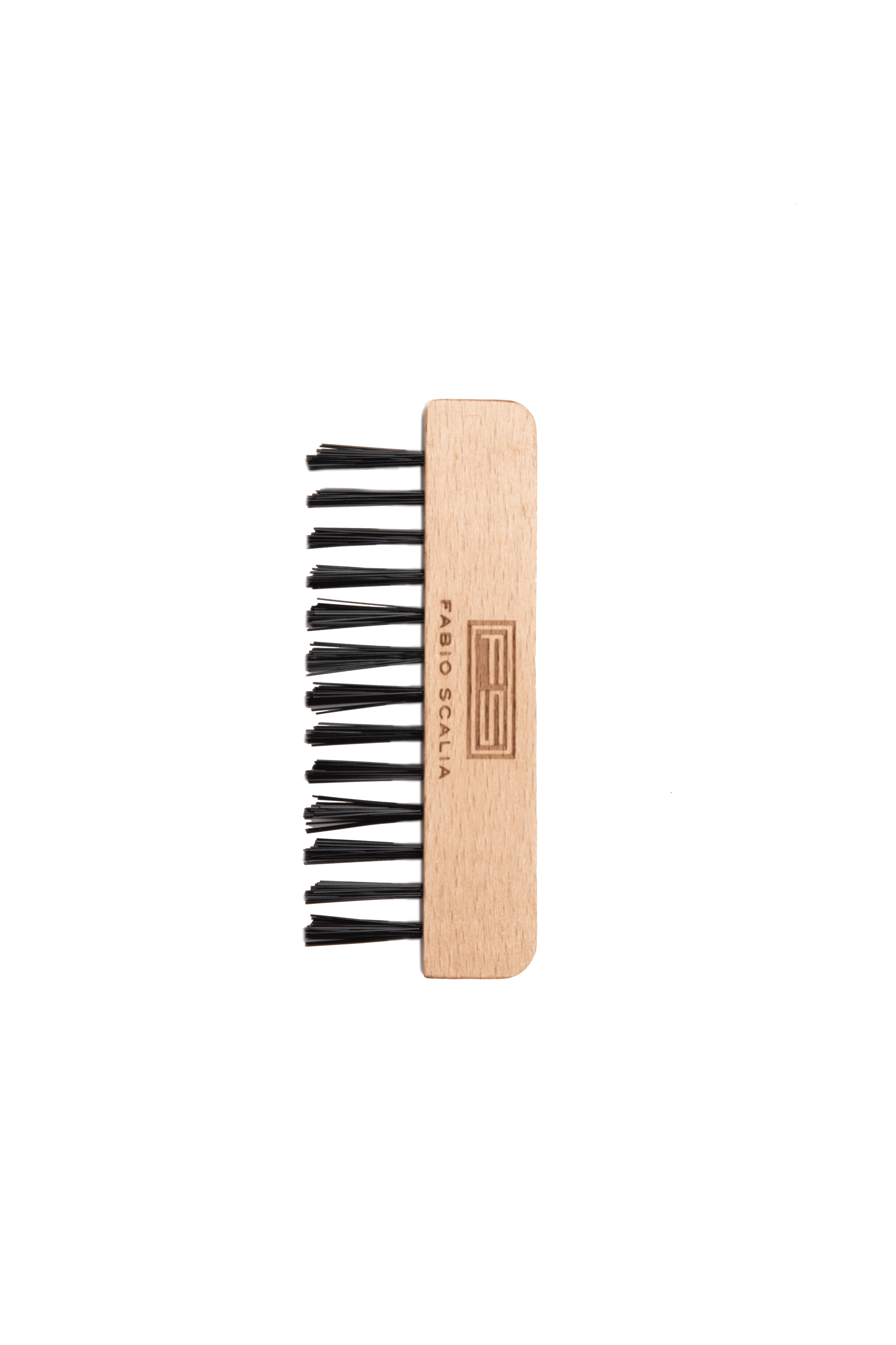Dada brush cleaner with black bristles and wood handle
