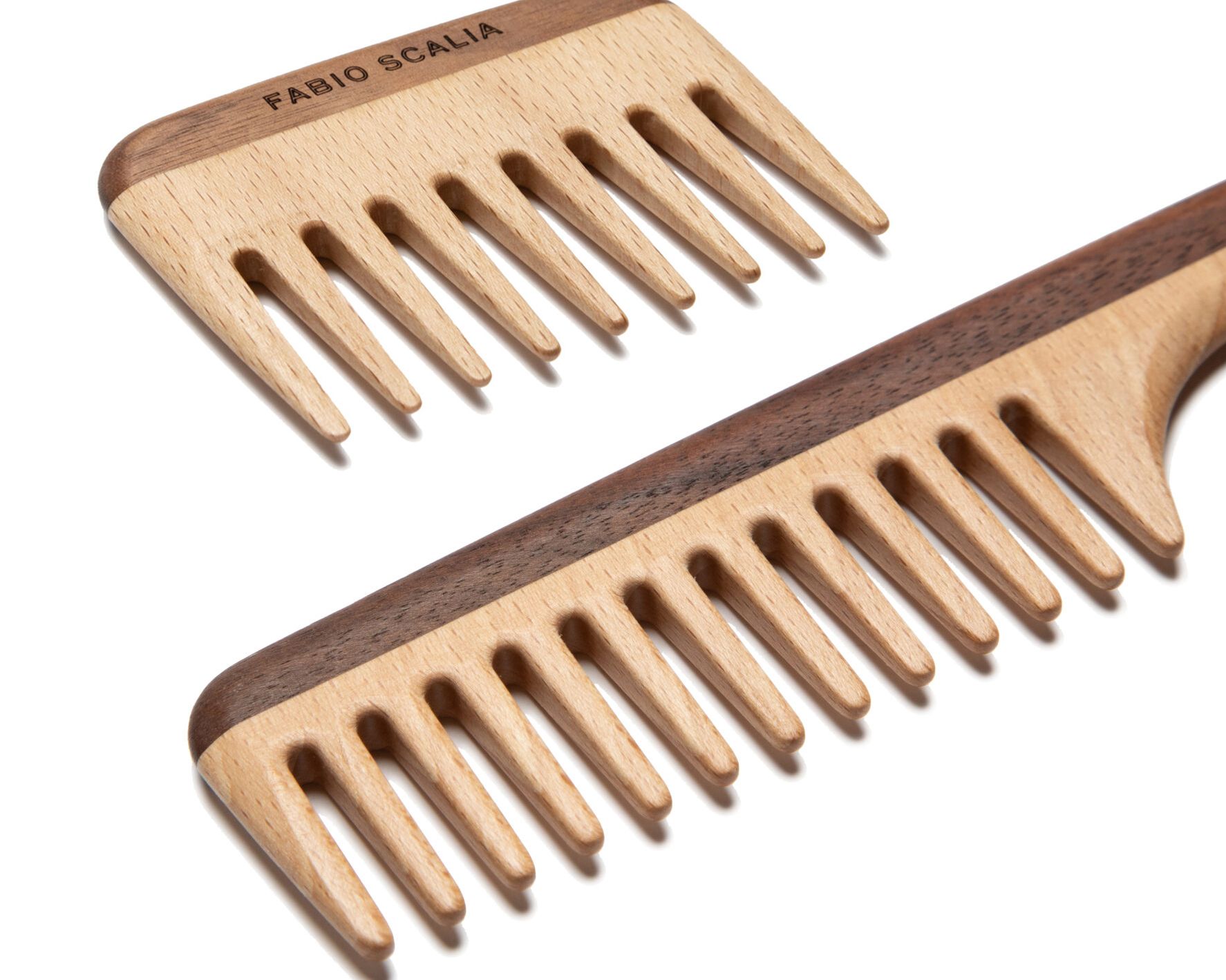 Leo and Gio wide tooth wooden combs perfect for detangling hair before braiding