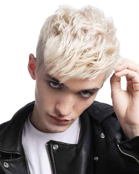 Short textured crop platinum hairstyle by Fabio Scalia