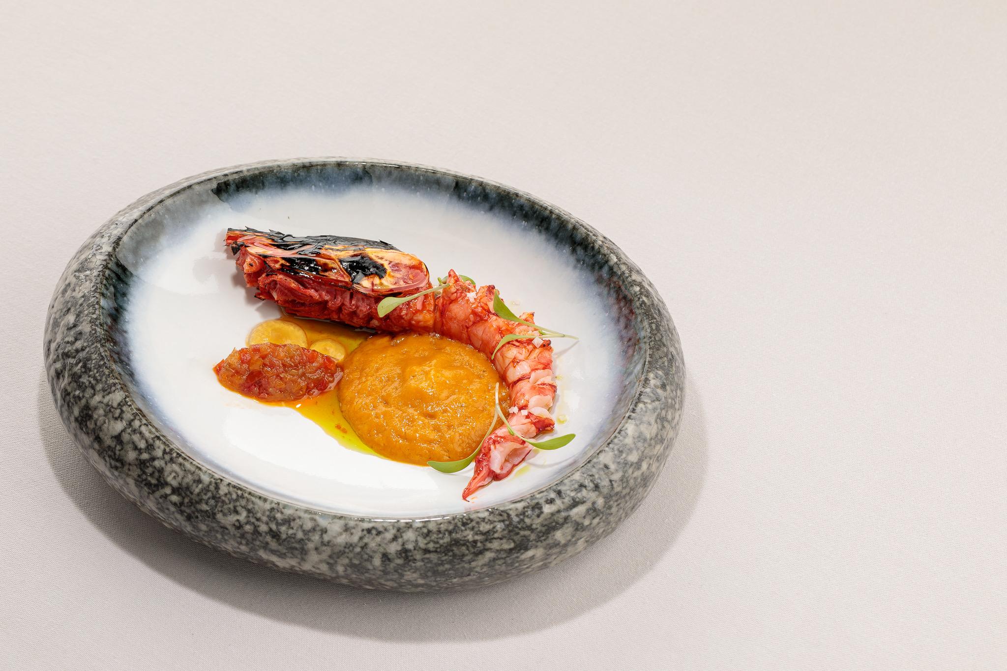 A plated course at Bon Bon on a pale ceramic dish