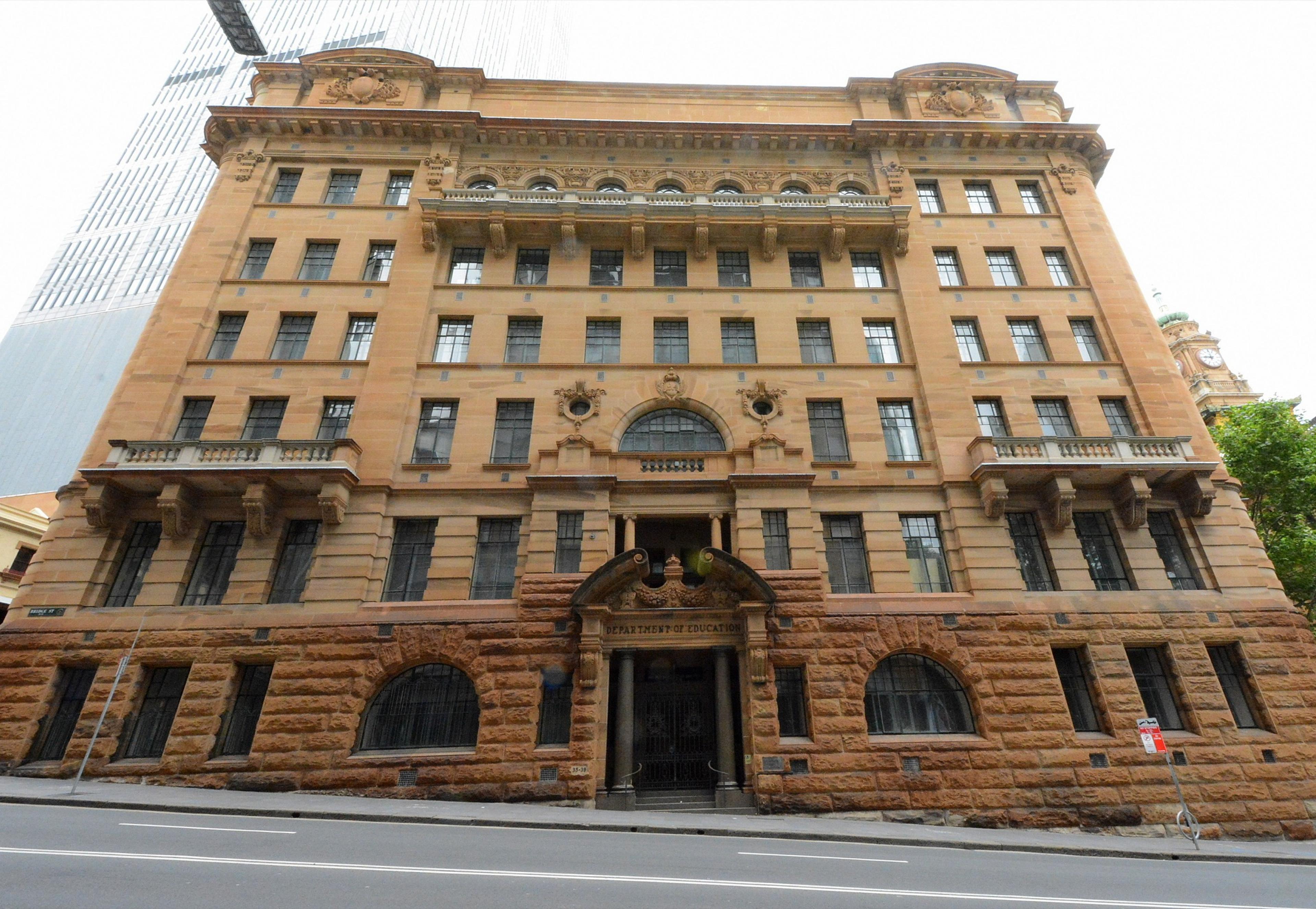 The sandstone Edwardian Baroque front of the former Department of Education building