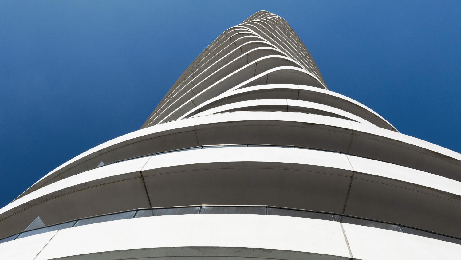 Detail of balconies and the facade of Lombard Wharf