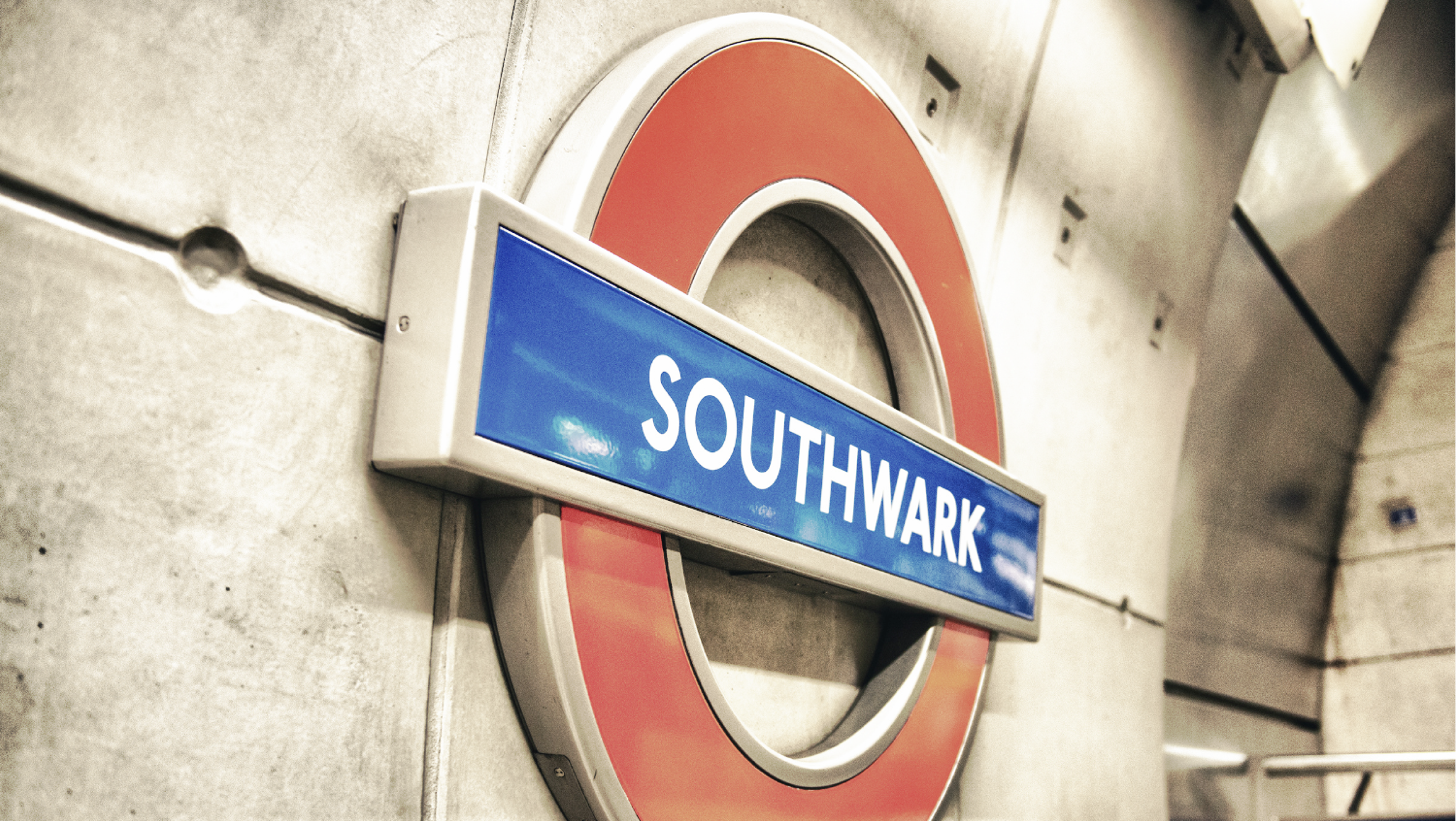Southwark metro station sign