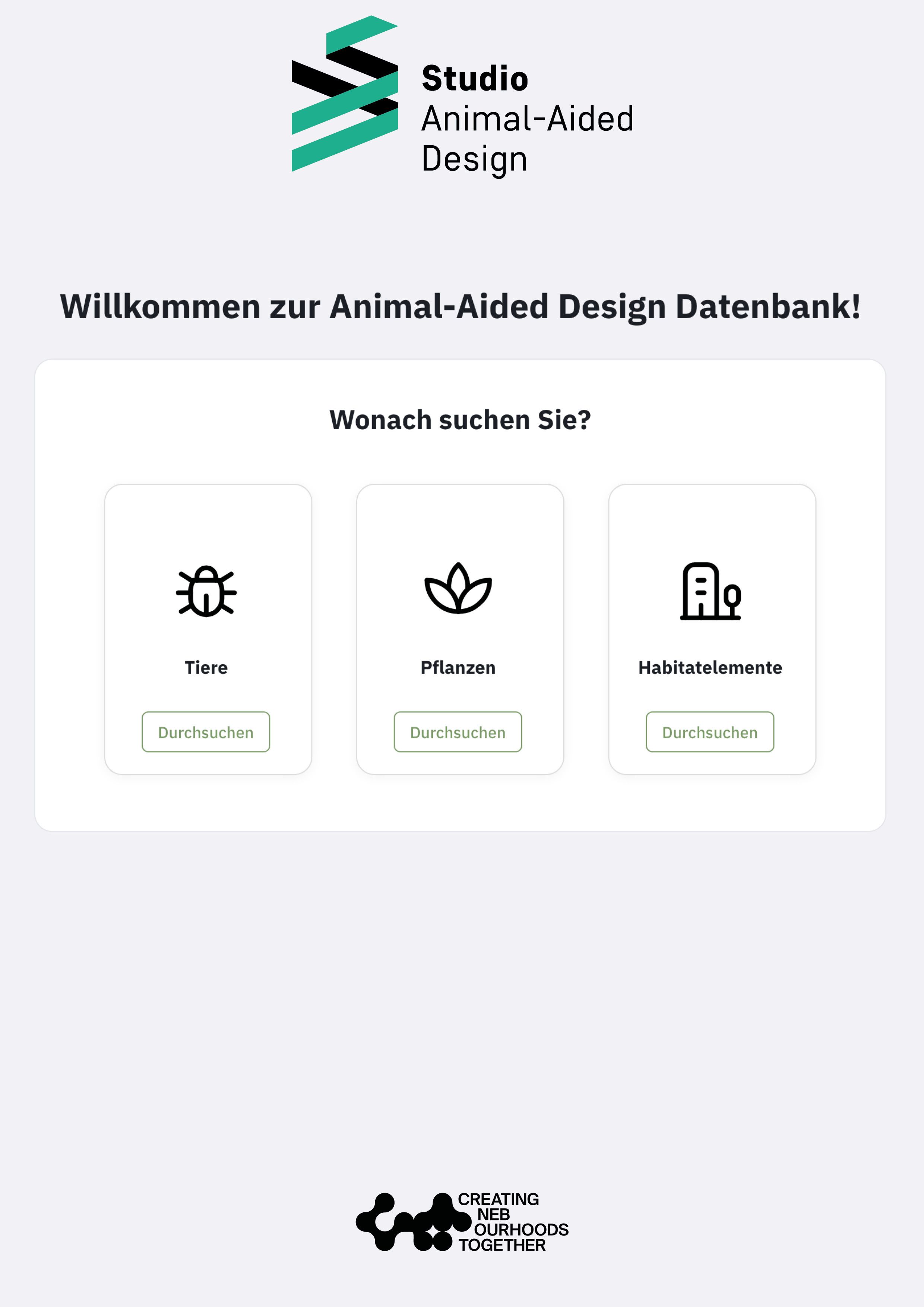 Animal-Aided Design (AAD) Database Datenbank 