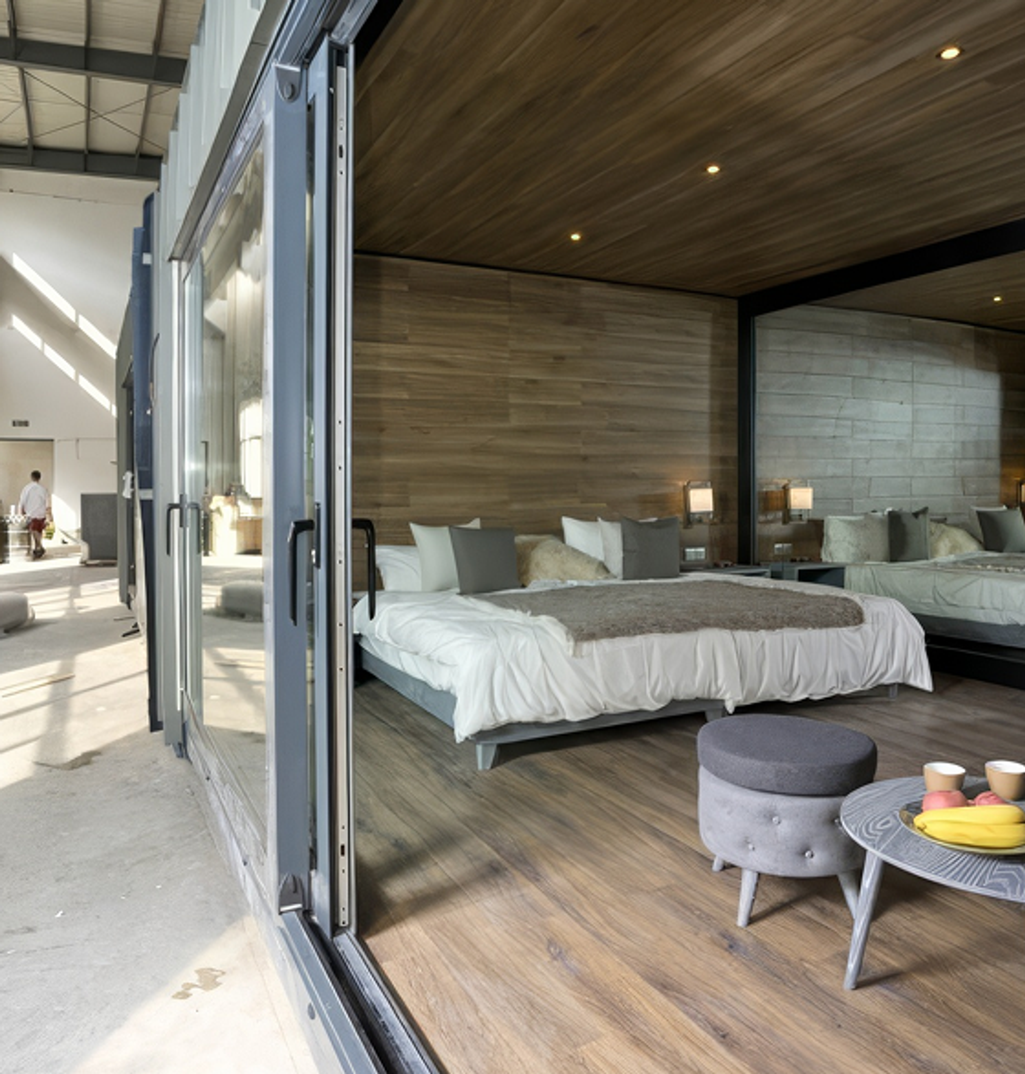 Luxury modular interior with glass doors