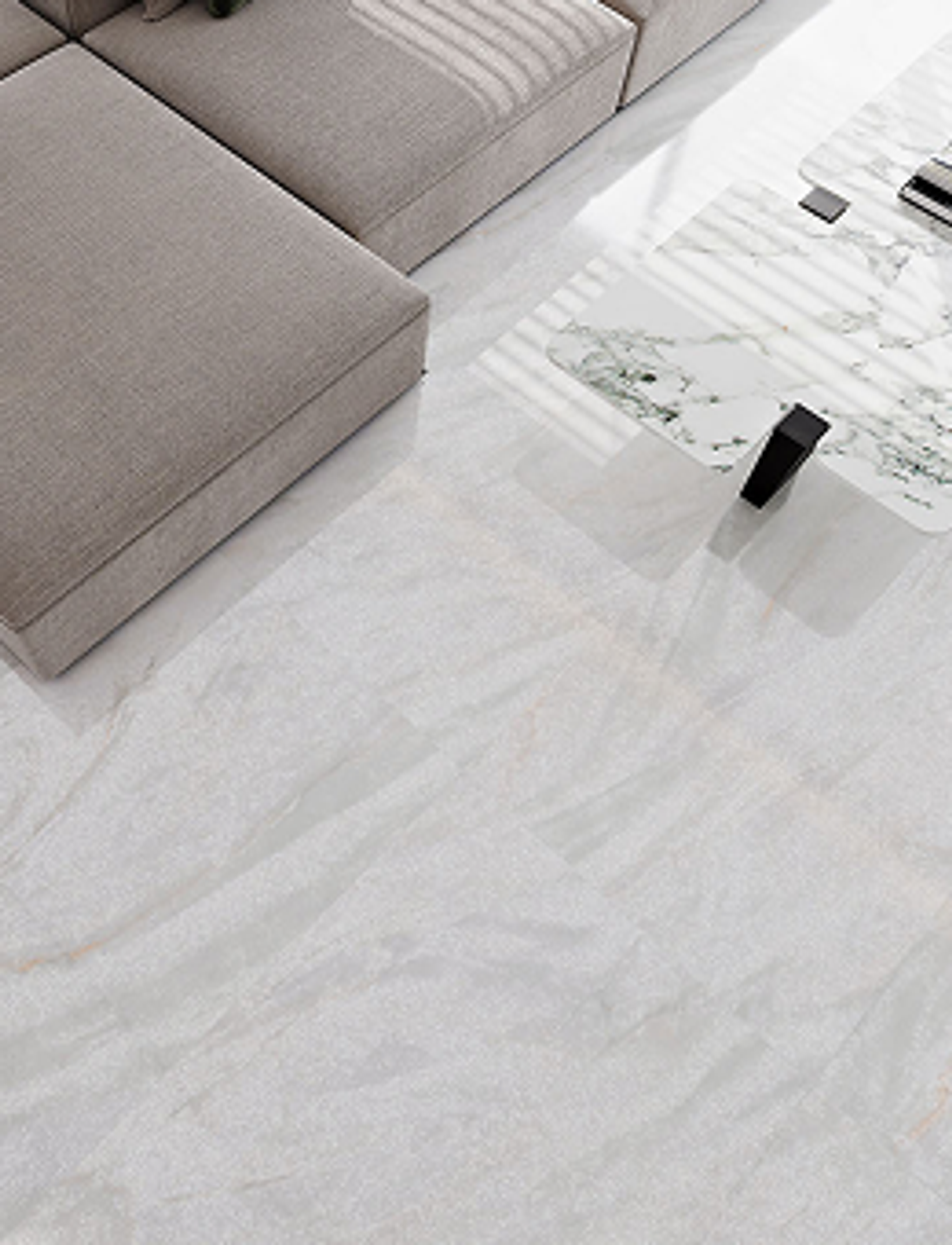 Light marble tiles