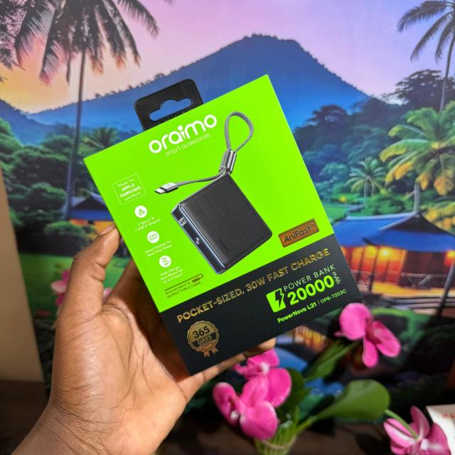 Oraimo PowerNova L21 20000mAh Power Bank – 30W Fast Charging, Multiple Ports & Smart LED Display