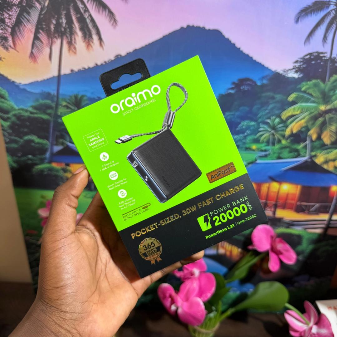 Oraimo PowerNova L21 20000mAh Power Bank – 30W Fast Charging, Multiple Ports & Smart LED Display