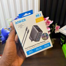 Anker 140W 4-in-1 GaN Fast Charger (USB-C PD 3.1, Dual Type-C Ports, Smart Display, UK Plug, 140W C to C Cable Included) view 1