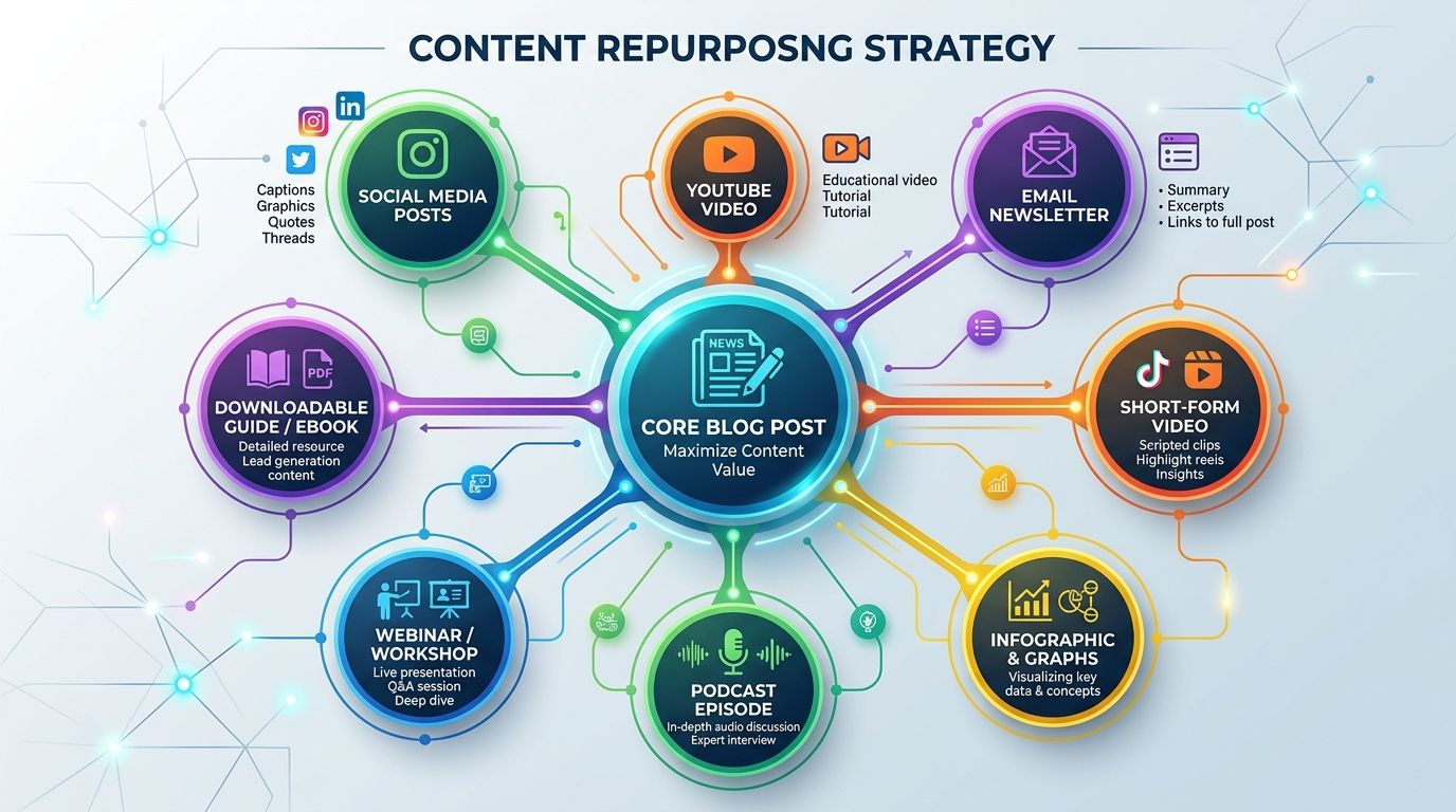 Tutorial cover image: How to Repurpose One Blog Post Into 10 Pieces of Content With AI