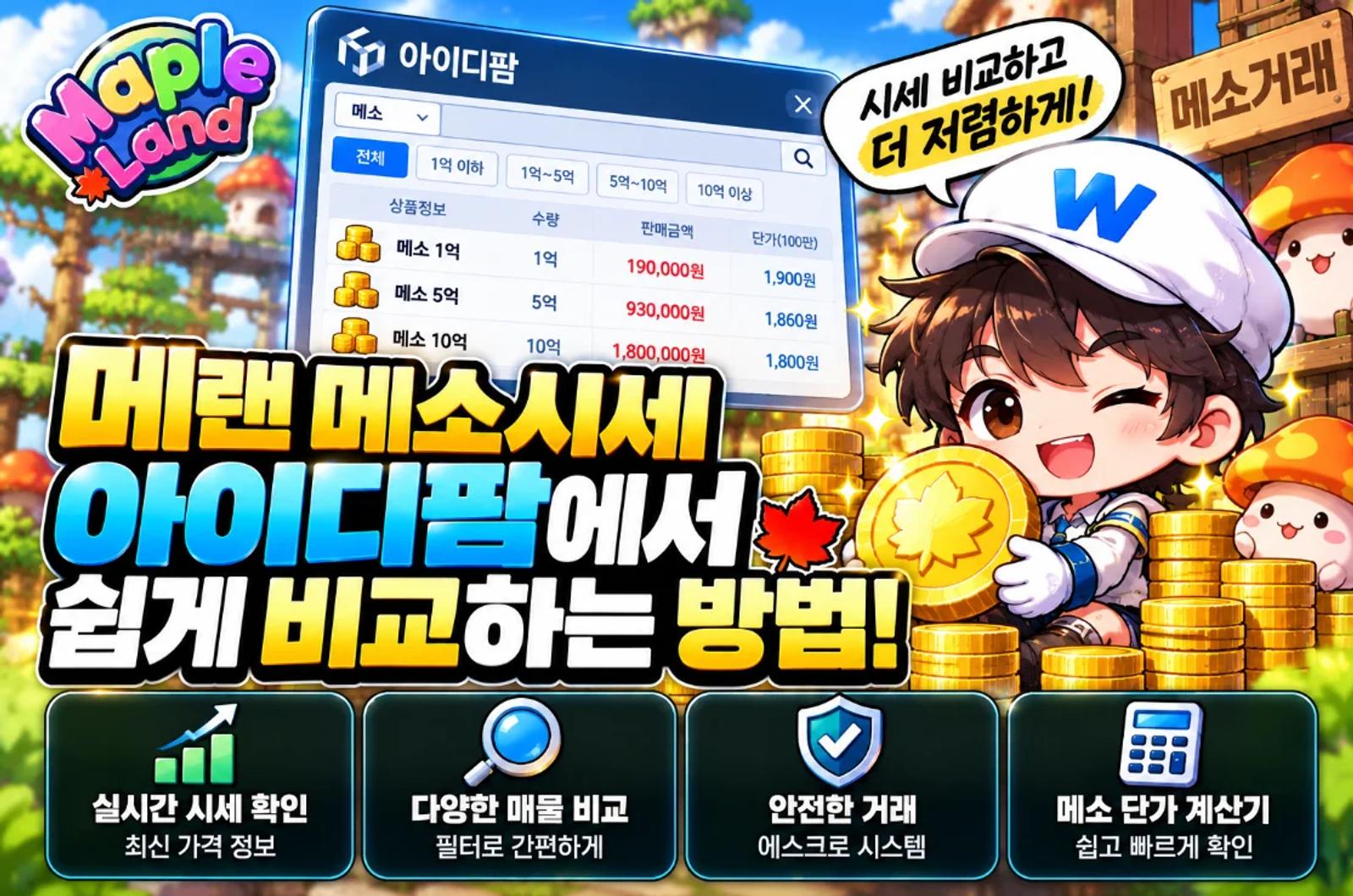 메랜 메소시세와 함께 비교해야 하는 부분은? 아이디팜에서 쉽게 비교하는 방법 이미지 1