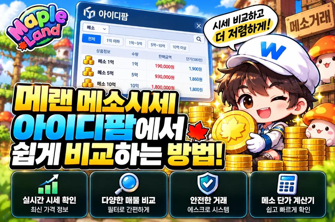 메랜 메소시세와 함께 비교해야 하는 부분은? 아이디팜에서 쉽게 비교하는 방법 이미지 1