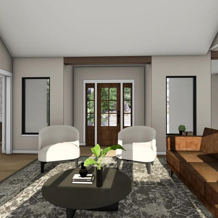 Living room interior rendering