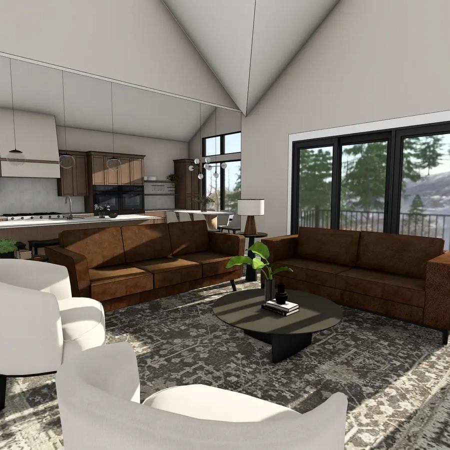 Living room interior rendering