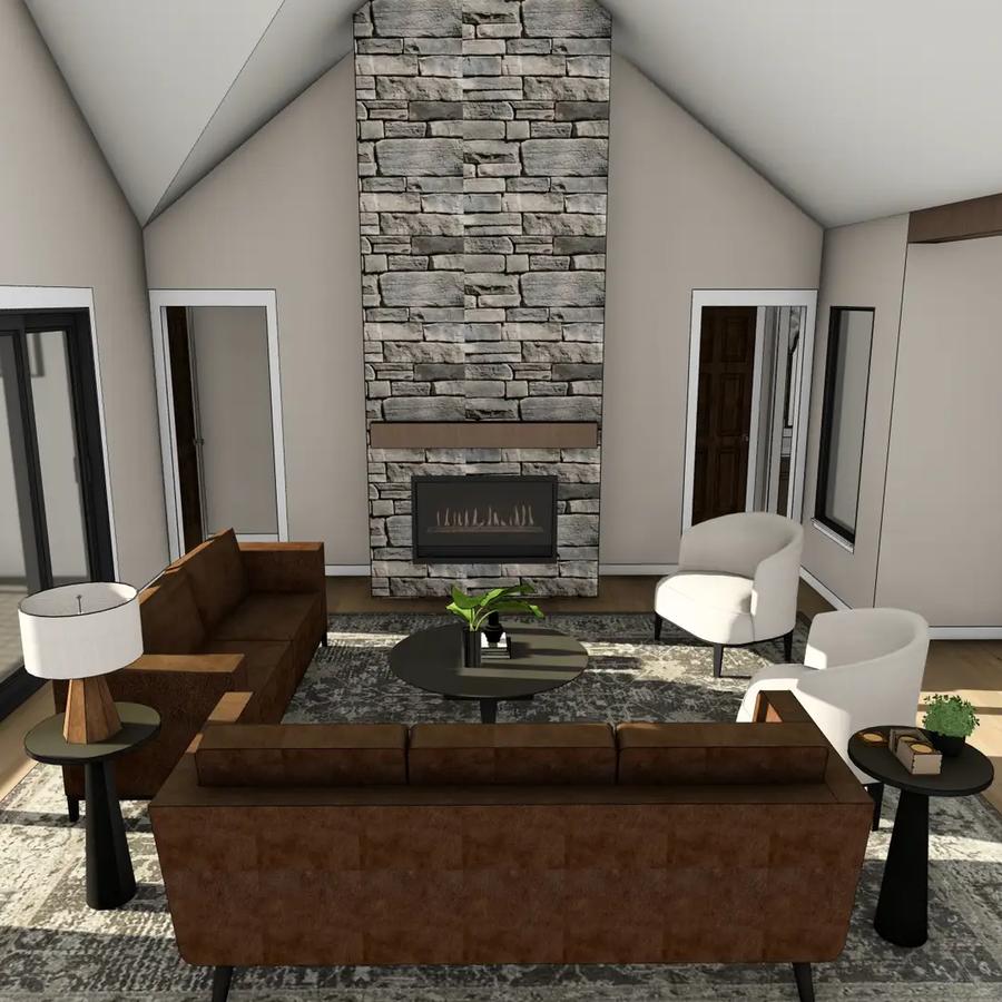 Living room interior rendering