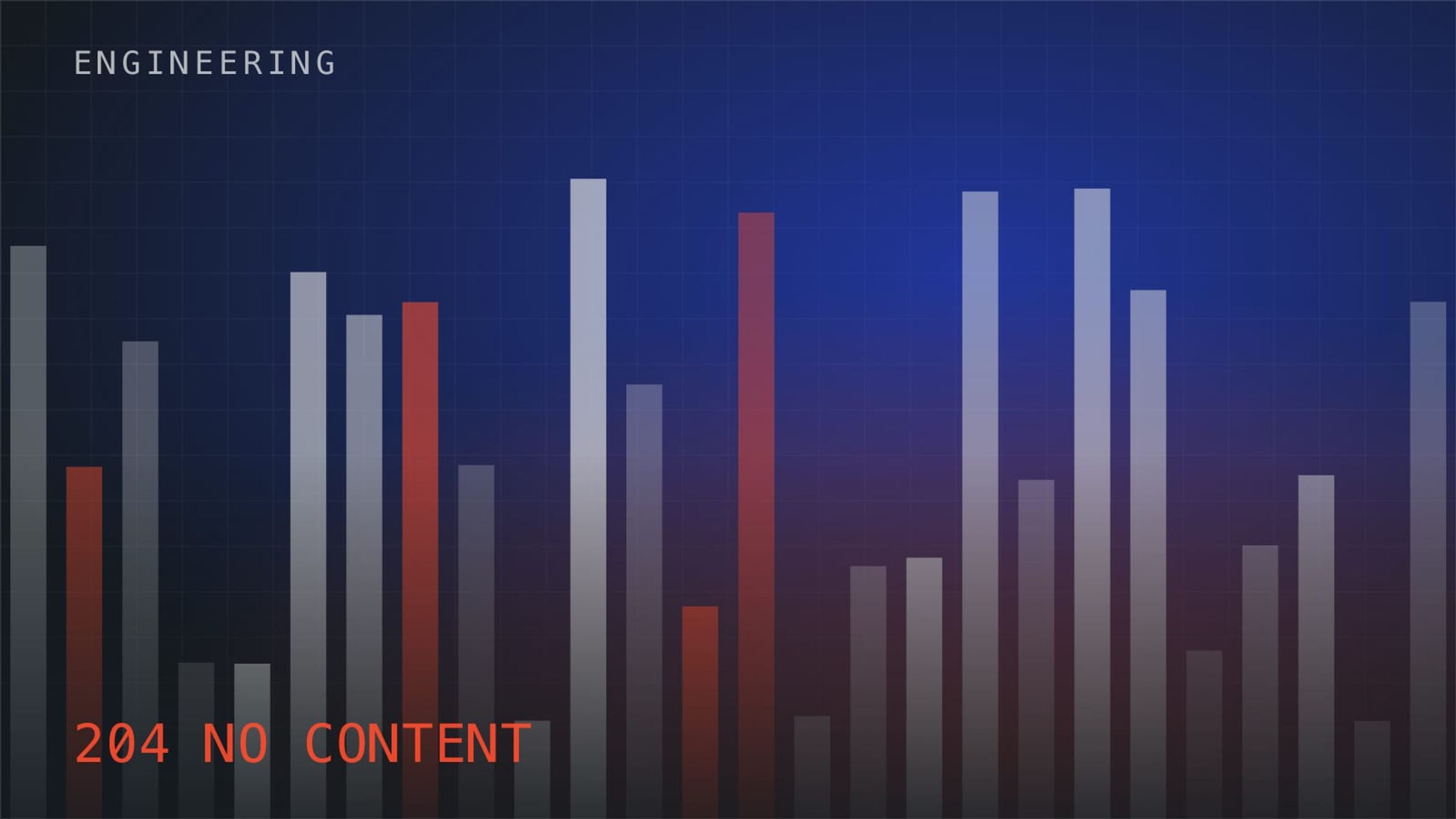 Vertical bar spectrum over a dark grid, labelled 204 NO CONTENT