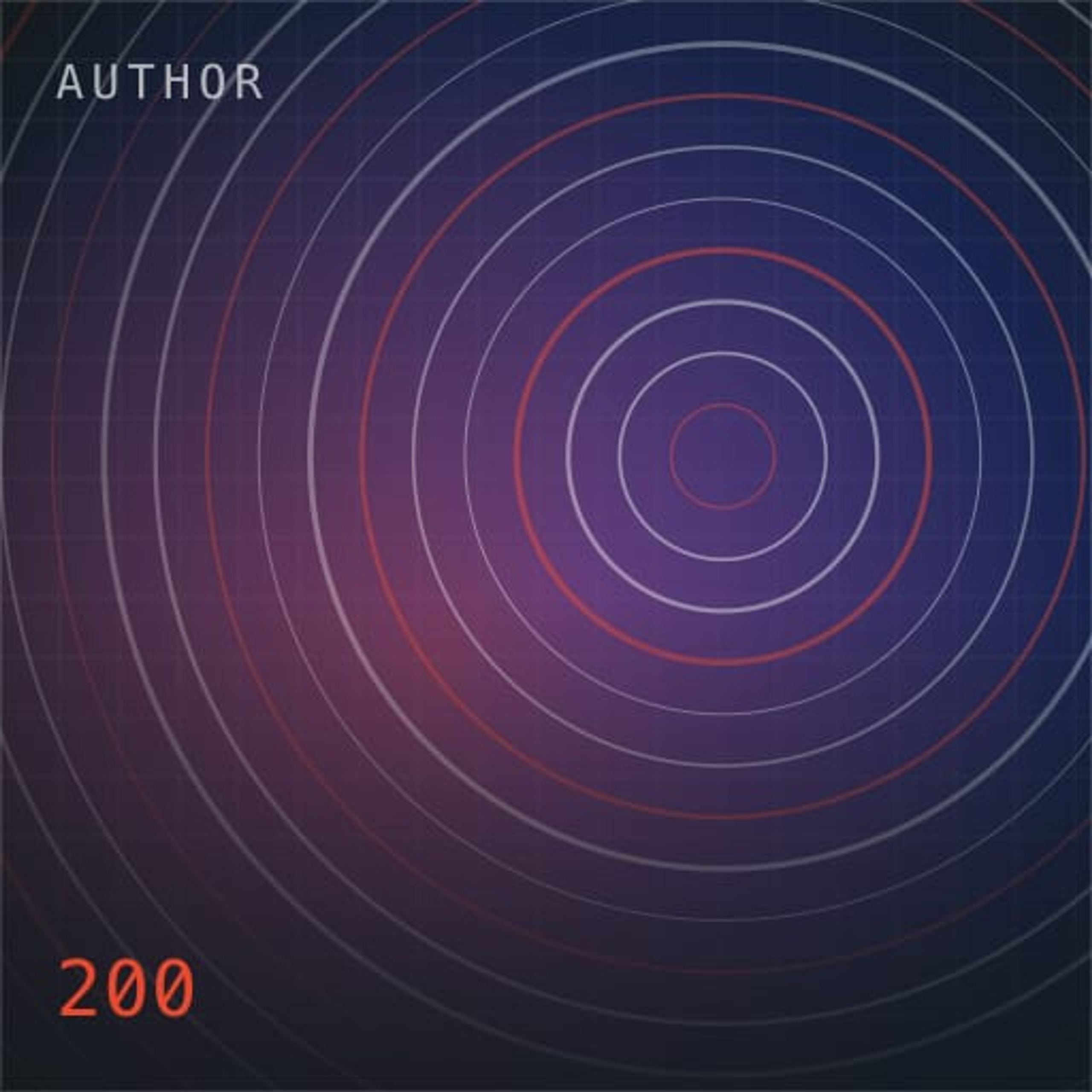 Abstract concentric rings in ultramarine, used as the byline mark