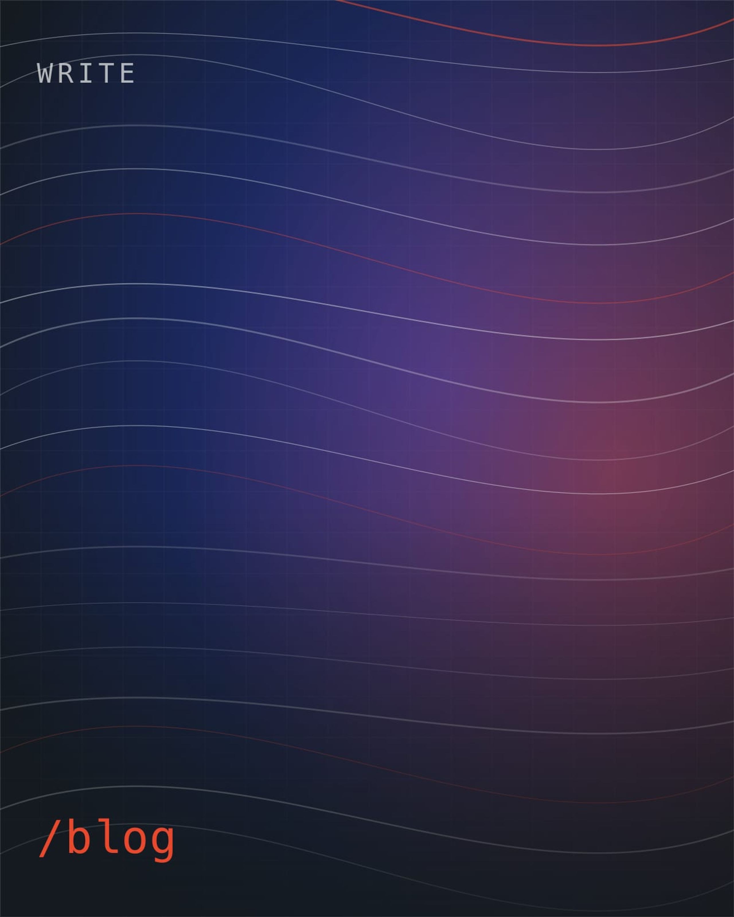 Flowing contour lines in ultramarine over a dark grid